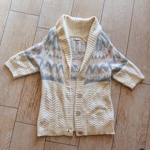 Elegant Cream and Gray Women's Cardigan